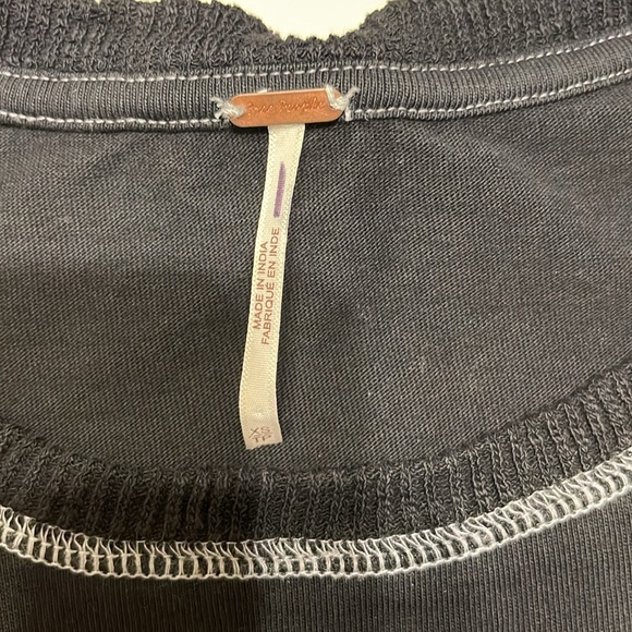 FREE People Table For Two Tee SZ XS New With Tags Black - Picture 7 of 9